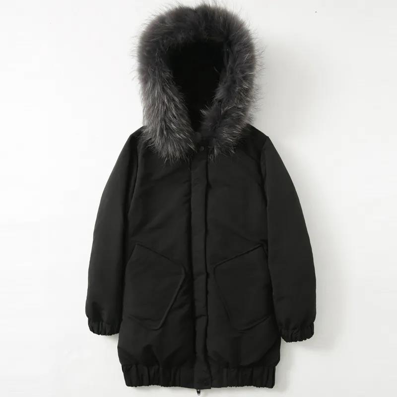 Winter Down Jacket Cotton Jacket Korean Version of Loose Mid-length Thick Coat Big Fur Collar Cotton Coat