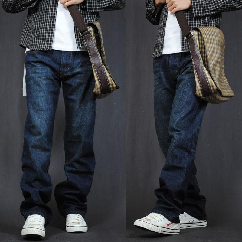 Spring and Autumn Jeans Men's Straight Loose Fit Type Plus Fat Plus Size Fat Jeans