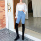 Large Size Sexy Skinny Hip Jeans Women's High Waist Slim Elastic Peach Hip Denim Pants Spring Casual Leggings Pencil Pants Denim Trousers