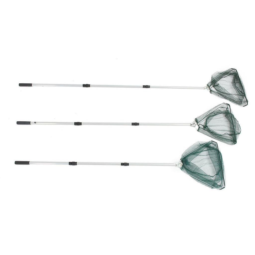1.7/1.9/2.1m Micro Mesh Aluminum TPU Adjustable Retractable Telescopic Folding Fishing Landing Net