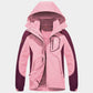 Women's Outdoor Jacket with Detachable Plus Velvet Thickening Two-piece Windproof and Waterproof Ski Jacket Mountain Travel