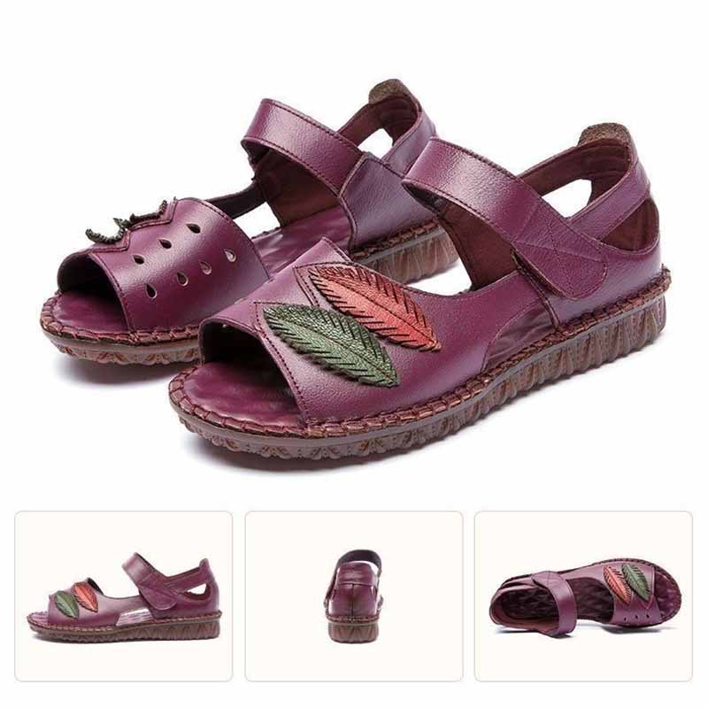 Summer Sandals Women's Popular Flat-bottomed Tendon Soft-soled Mother Shoes Women's Middle-aged and Elderly Beach Shoes