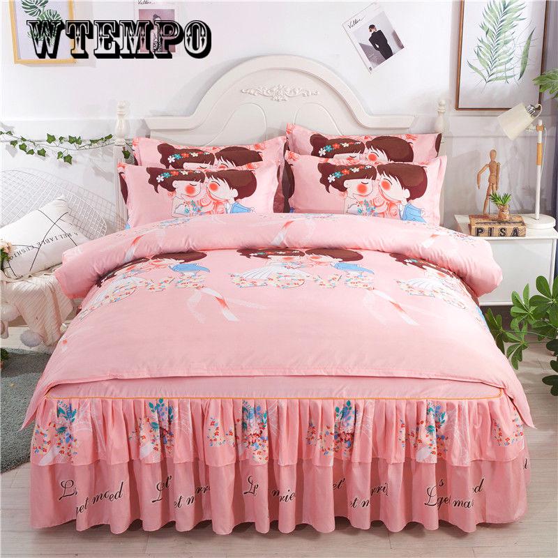 WTEMPO Luxury Flamingo Bedding Set Twin Queen size  Bed set Duvet Cover Fitted/Bed sheet set