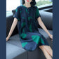Loose plus size L-XXXXXL Women's Summer Dress Short Sleeve Printing Mid-length Daily Wear