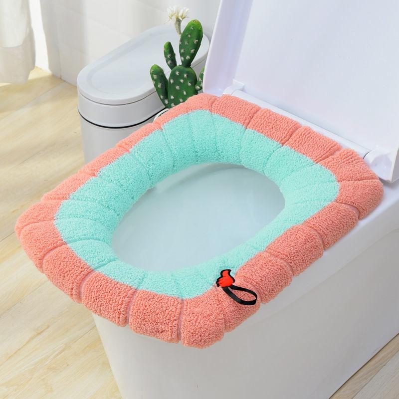 Extra-large Toilet Seat Household Toilet Seat Cushion Thickened Warmth Love Toilet Seat Cover Washable Toilet Seat Universal