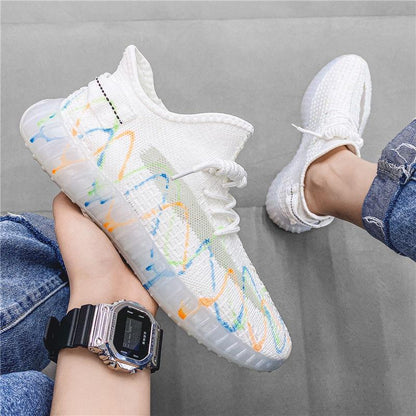 Couple Korean Breathable Net Shoes Summer Fly Woven Breathable Casual Sneakers Sports Canvas Coconut Shoes