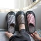PU Waterproof Slippers Women Men Winter Plush Keep Warm Flat Home Shoes Woman Soft Comfort Female Shoes Sewing Interior Slipper