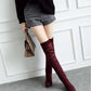 Over-the-knee High Boots Female High-rise Boots Elastic Stretch Boots Winter Plush Boots Botas 34-43
