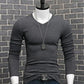 Men's V-neck Long-sleeved Cotton Sweater for Youth Self-cultivation Solid Color Korean Version of Autumn Sweatshirts