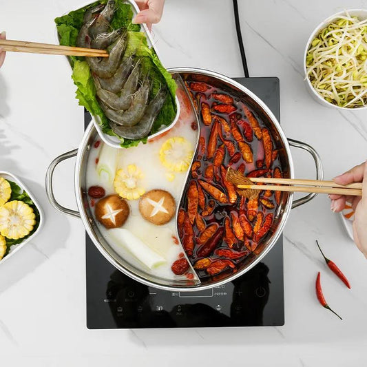 Extra-thick Mandarin Duck Pot Household Pot Induction Cooker Special Pot Multifunctional Flat-bottomed Soup Pot