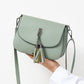 Women's Small Bag Messenger Bag Tassel Shoulder Bag Soft Leather Small Square Bag Handbag Purse