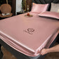 3pcs/set Summer Ice Silk Skin-friendly Mat Bed Sheet Three-piece Protective Cover for Embroidered Bedding
