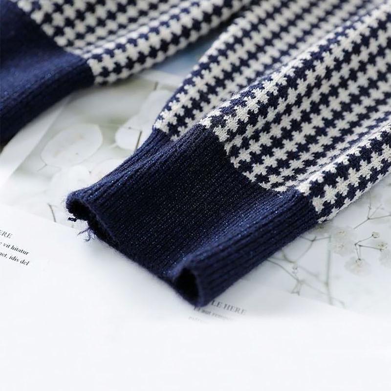 Sweater Dress Women's Plaid Pullover Knit Dress Korean Waist Trending Sweater Dress Autumn and Winter Lady Style Fashion