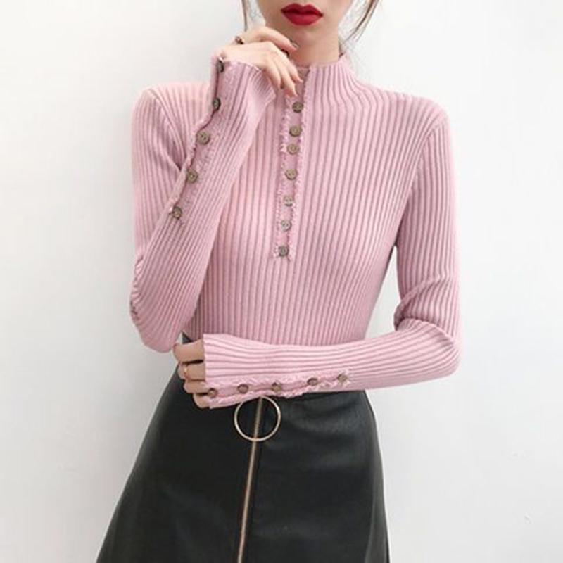 Polyvore Winter Half Turtleneck Warm Sweater Women Long-sleeve Pullover Fit Slim Bottoming Shirt