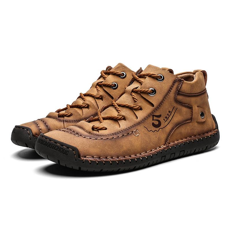 Men Ankle Boots Comfortable Thick Warm Men Snow Boots Leather Autumn Outdoor Man Motorcycle Footwear