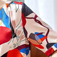 Women's Round Neck Top Summer Print Loose Versatile Ice Silk Short Sleeves