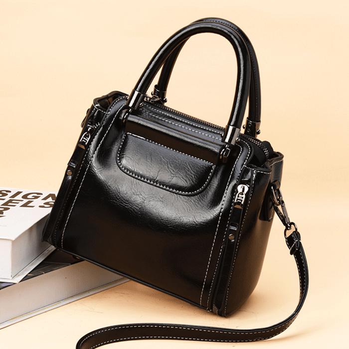 Woman bag European and American Shoulder Handbag Trendy wild Patent leather bag Genuine Leather