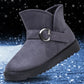 Winter Short Boots Women's Plus Velvet Thickened Flat Chelsea Snow Boots Warm Outer Wear Cloth Cotton Shoes