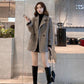 Coat Women's Spring and Autumn British Style Woolen Plus Cotton Thickened Loose and Thin Casual Coat