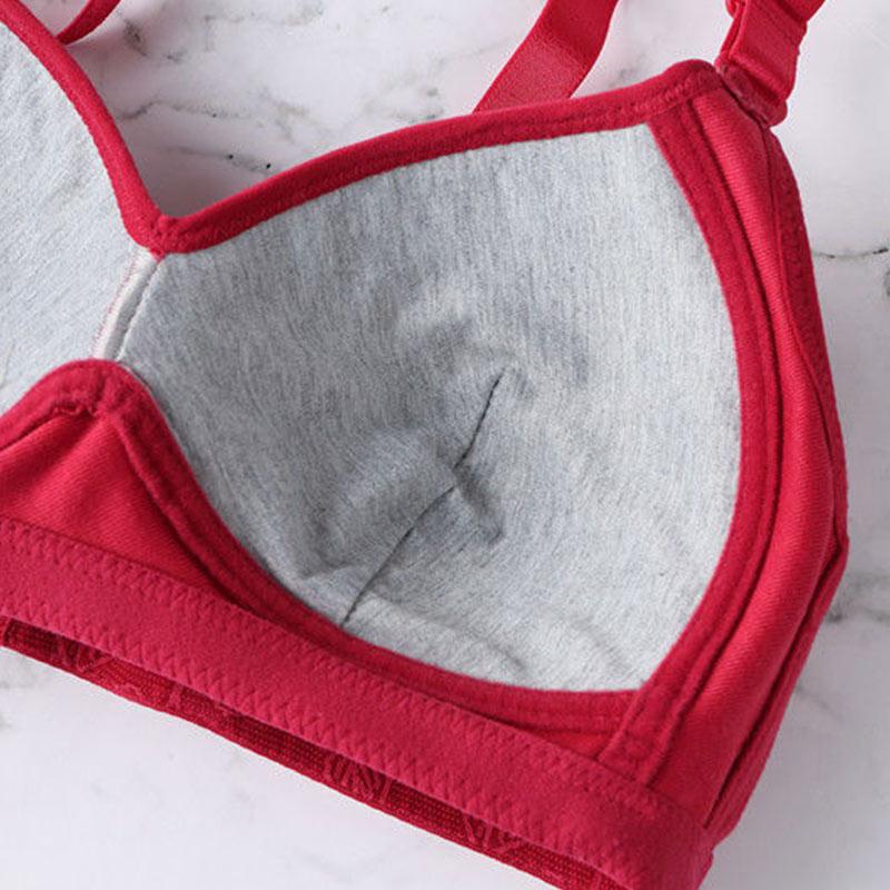 Large Size Thin Non-steel Ring Shaped Non-magnetic Underwear Bra Anti-sagging Fat Ladies Underwear Bra