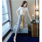 Summer Women's Cotton T-shirt Wide-leg Pants Two-piece Women's Round Neck Short-sleeved T-shirt + Loose Wide-leg Pants Fabric Soft and Sweat-absorbent