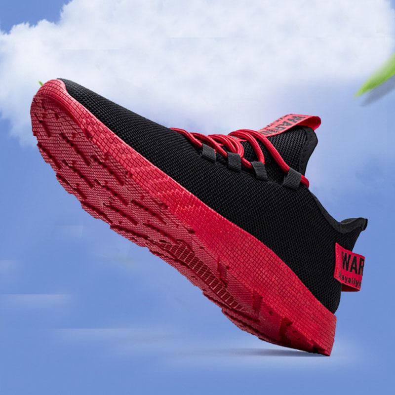 Men's Shoes Casual Running Shoes Men's Sports Shoes Mesh Shoes Solid Color Summer Lace Light Non-slip Shoes