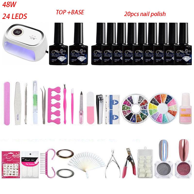 Nail Kit 45/48W LED UV Lamp nail dryer set Gel Nail Polish Set Nail Art Tool kit Manicure Set