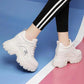 Inner Increase Women's Shoes Summer and Autumn White Shoes Korean Students All-match Casual Shoes Thick-soled Single Shoes