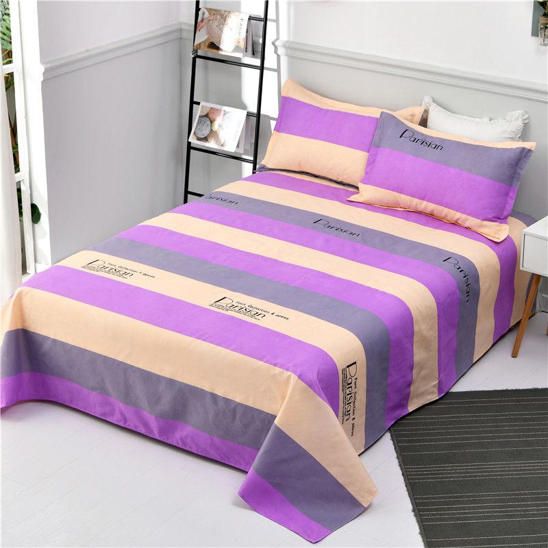 Three-piece Bedding, Pillowcase, Sheet, Three-piece Cotton, Skin-friendly, Breathable, Sweat-absorbent, Washed Cotton Sheets