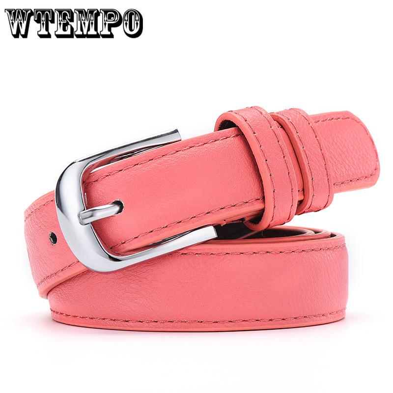 Leather Belt Women Leather Adult Casual Waist Belt Ring Pin Buckle
