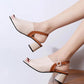 Sandals Women's Summer Fashion Outer Wear One-word Buckle High-heeled Fashion All-match Thick-heeled Fish Mouth Open-toe Women's Shoes