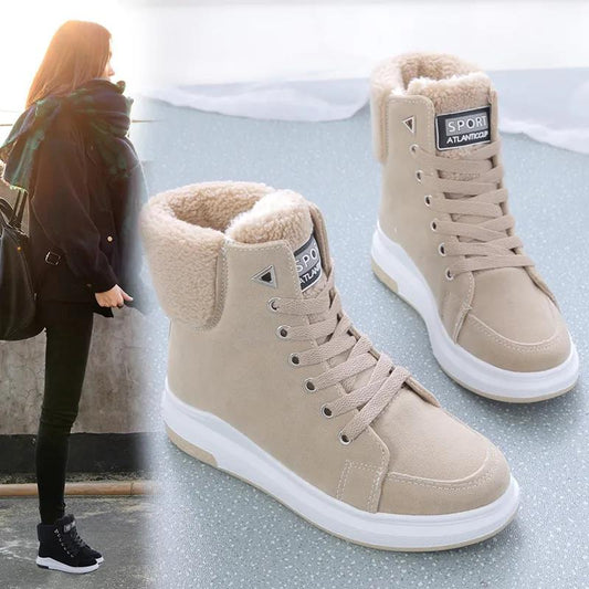 Winter Martin Boots Women Plus Velvet Warm Short-tube Women Boots Korean Casual Snow Boots Students All-match Cotton Shoes