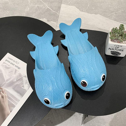 Puffer Fish Slippers Female Home Fashion 2020 Korean Version Wild Fish-shaped Slippers Indoor and Outdoor Soft Bottom Girlfriends Sandals and Slippers