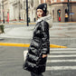 Women's Winter Korean Loose Quilted Coat Warm Stand-collar Down Jacket Women's Glossy Mid-length Down Jacket