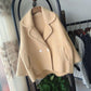 Autumn and Winter Fashion Knitted Cardigan Long Sleeve Lapel Thick Sweater Korean Plaid Jacket