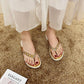 Flip-flops Female Summer Wear Korean Fashion All-match Sandals and Slippers Rhinestone Personalized Flip-flops Non-slip Beach Shoes