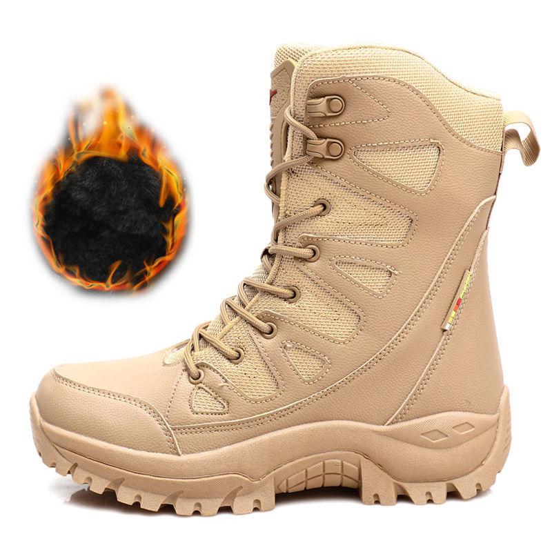 Winter Plus Velvet Boots Men and Women Outdoor Hiking Boots High-top Desert Boots Tooling Boots