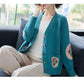Autumn and Winter Knitted Sweater Cardigan Loose Large Size Top Simple Short Middle-aged Women Jacket