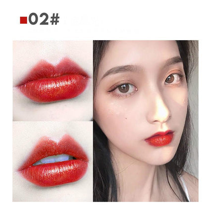 Sexy mermaid metallic gloss lasting matte lipstick lipstick non-stick cup glitter nude lip makeup