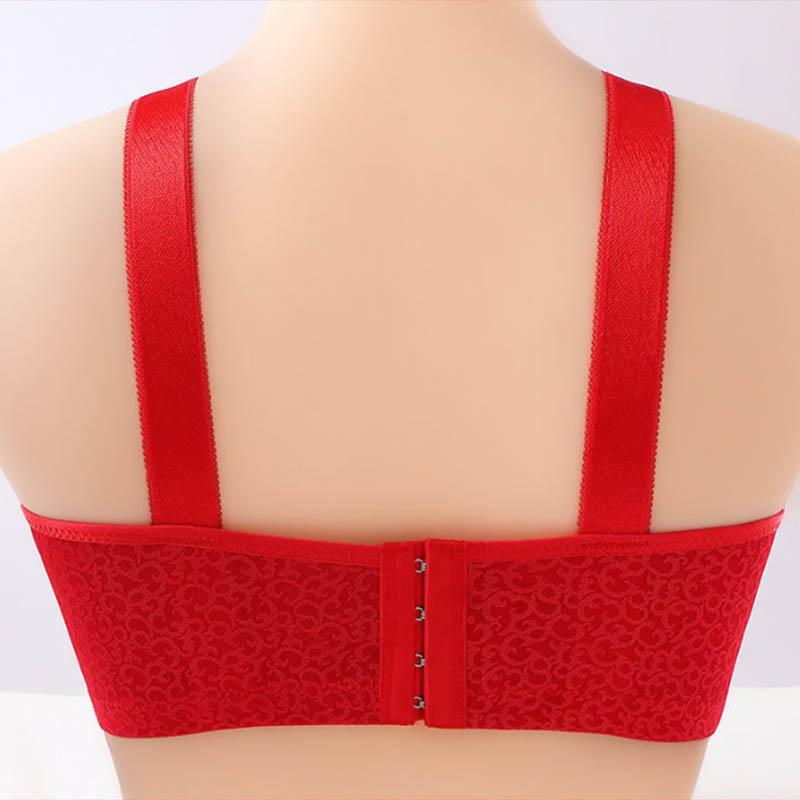 Large Size Gathering Anti-sagging Thin Section No Steel Ring Non-magnetic Comfortable Cotton Breathable Anti-glare Ladies Bra