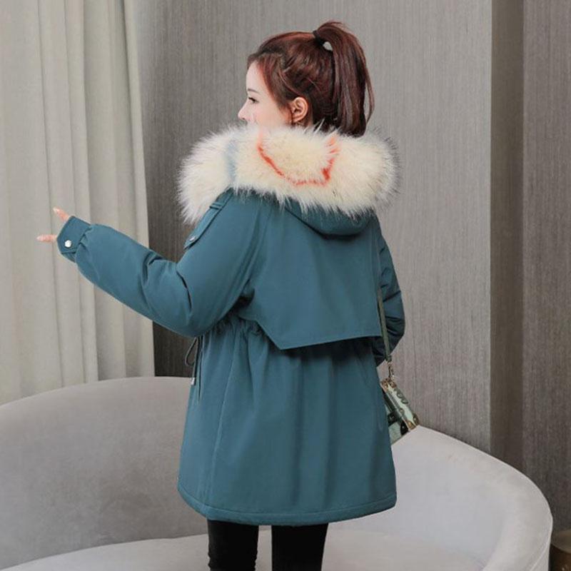 Winter Women's Cotton Jacket Jacket Mid-length Large Fur Collar Plus Down Jacket Thickening Plus Down Jacket
