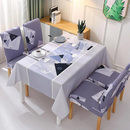 Two-piece Printed Chair Cover Home Dining Chair Cover Full Elastic Stool Cover