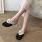 2020 Mesh Half Slippers Female Summer Hollow Linen Woven Bow Bow Lazy Outdoor Sandals and Slippers Female Summer