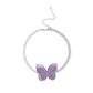 Purple Butterfly Pearl Necklace Women's Choker Necklace Clavicle Chain Simple Collar Beaded Necklace Send Friend Collar Personalized Ornaments
