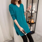 Autumn and Winter Fit Bottoming Shirt Mid-length Knitted Sweater V-neck Loose Plus Size Women's Clothing