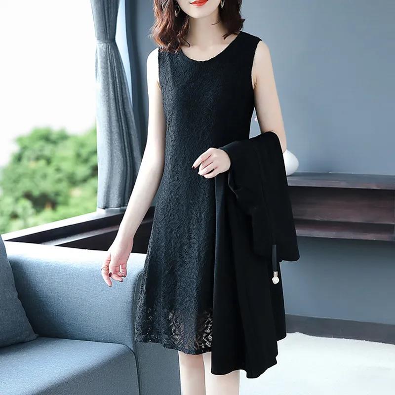 Summer Autumn Stylish Women Vintage Long Sleeve Loose Sundress 2021 Casual Maxi Dress Solid Party Two Piece
