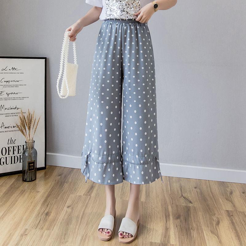 WTEMPO Chiffon Harem Trousers Summer Cool  Thin Women Loose High Waist Wide Leg Straight Trousers Casual Comfortable Office Home Go Out Party