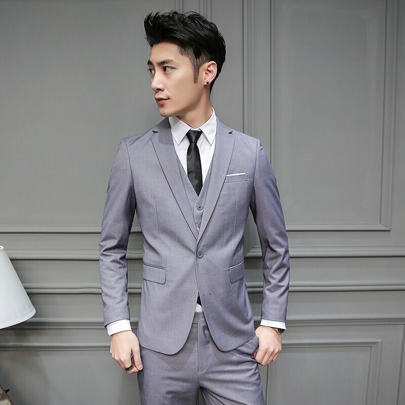 Casual Youth Suit Men's Suit Jacket Trousers Suit Fit Professional Formal Wear