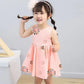 Girls Dress Summer Simple Print Children's Skirt Little Girl Princess Dress Round Neck Sleeveless A-line Skirt Thin Dress