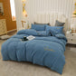 Four Seasons Simple Embroidery Thickening Brushed Four-piece Household Duvet Cover Dormitory Bedding Set